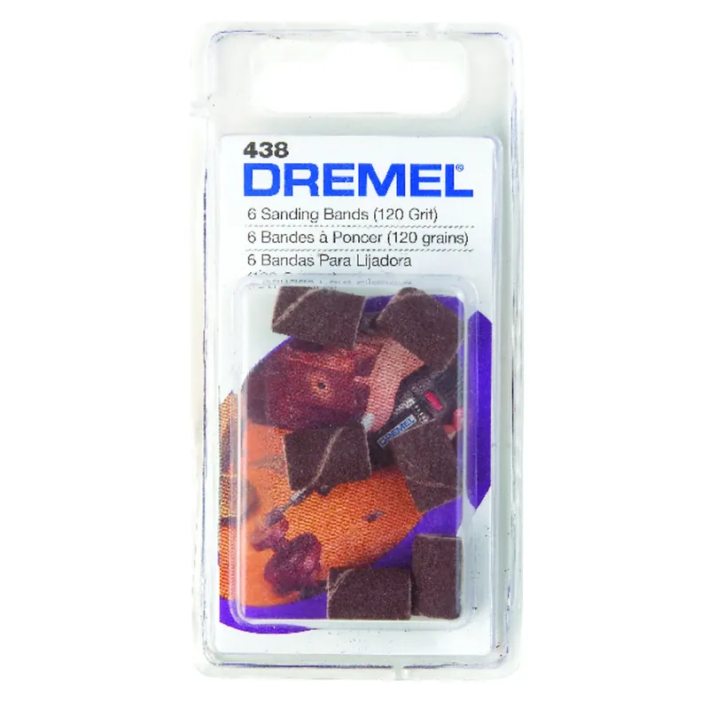 0.3 In. D X 1/2 In. L Emery Drum Sander Bands 120 Grit Fine 6 Pc