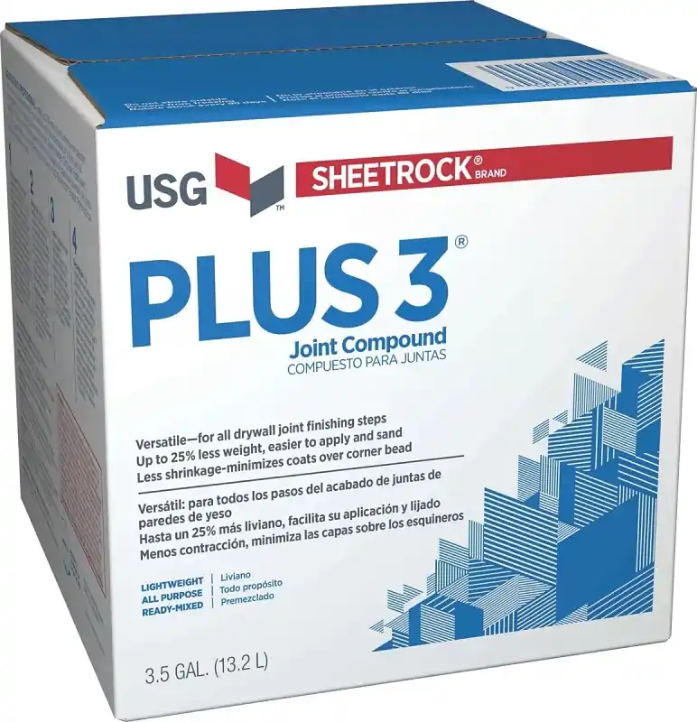 Wallboard Joint Compound Plus 3, Ready Mix, 3.5 Gallon Carton