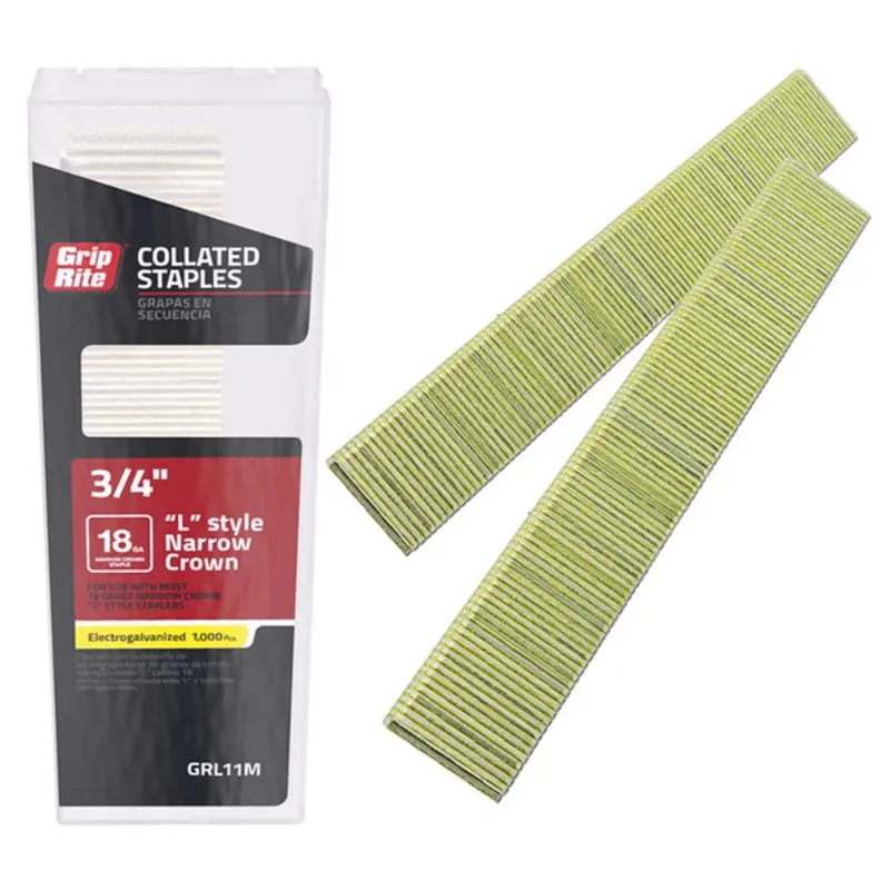 Grip-rite L-style 1/4 In. W X 3/4 In. L 18 Ga. Narrow Crown Staples 1000 Pk