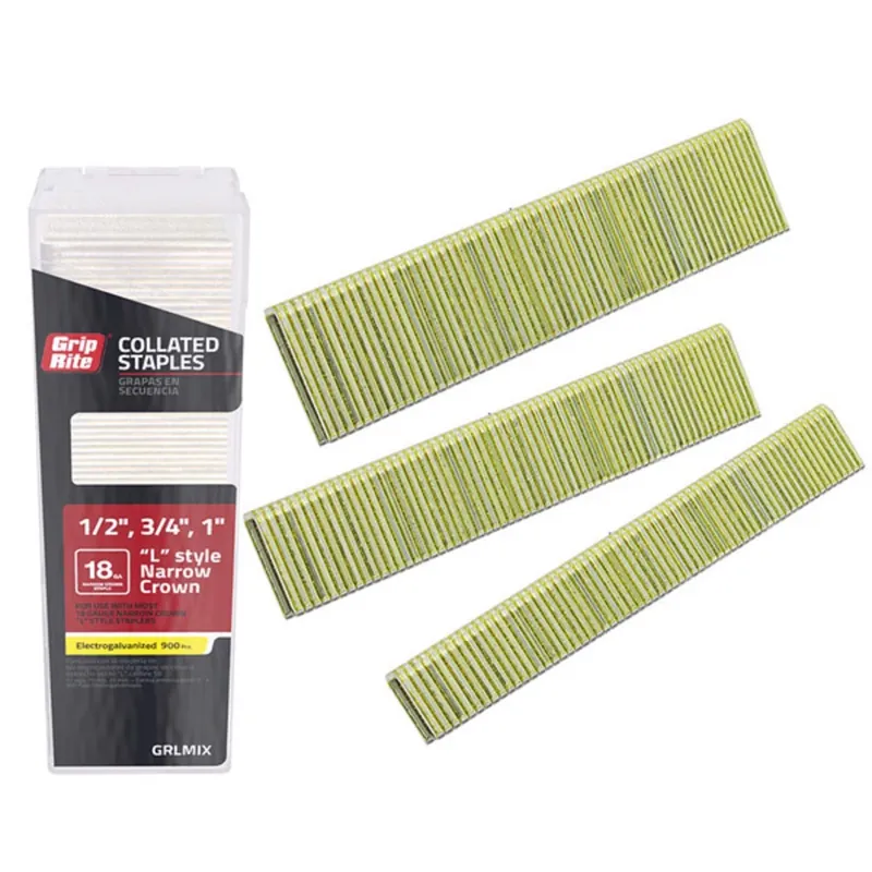 Grip-rite L-style 1/4 In. W 18 Ga. Narrow Crown Staples 900 Pk