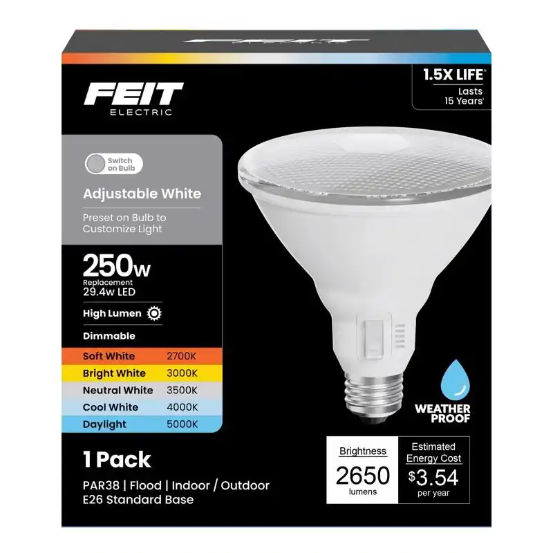 Par38 E26 Led Bulb Adjustable White 250w Equivalent