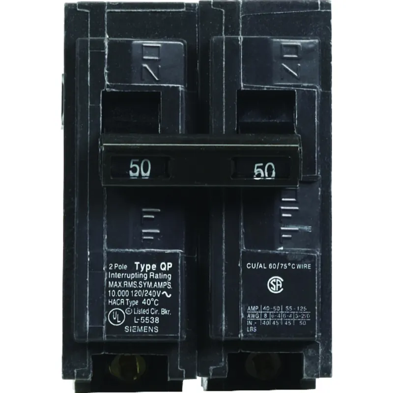 Circuit Breaker, Double Pole, 240-volt, 50a