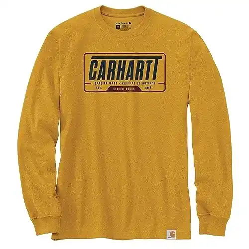Loose Fit Heavyweight Long-sleeve Outlast Graphic T-shirt, Honeycomb Heather, Small
