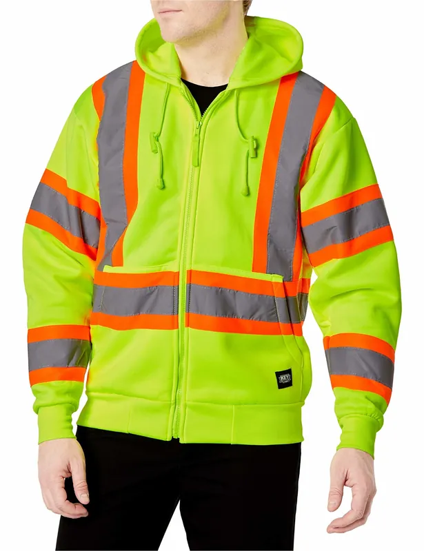 2xl Ansi Class 3 Hi-visibility Safety Sweatshirt For Enhanced Visibility