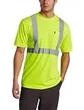 Men‘s Big-tall Short Sleeve High Visibility Reflective Stripe Pocket Tee Shirt, 3x-large-regular