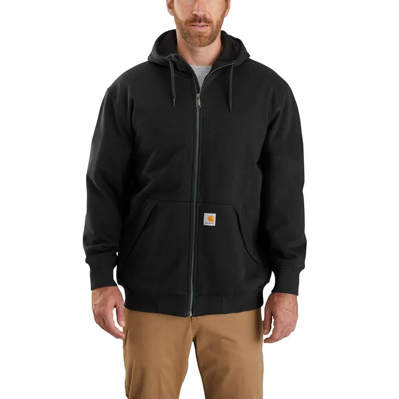 Men‘s Rain Defender Loose Fit Midweight Thermal-lined Full-zip Sweatshirt - 3xl Black