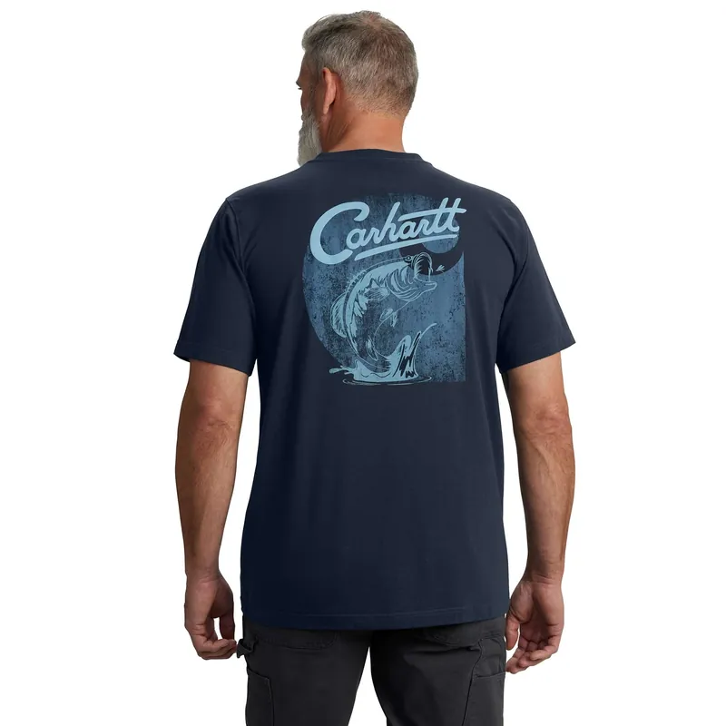 Relaxed Fit Lightweight Short-sleeve Pocket Fish Graphic T-shirt