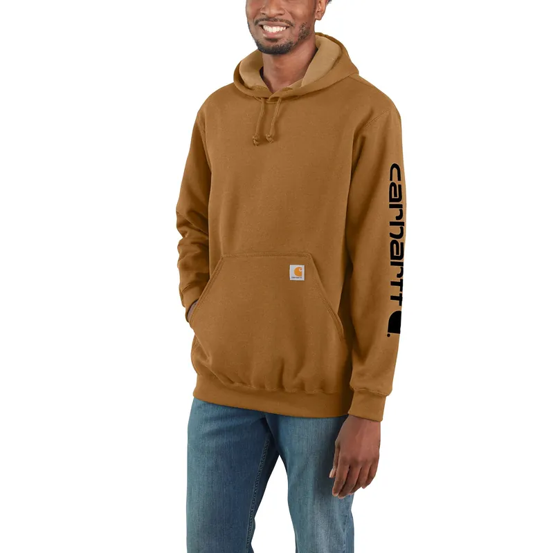 Loose Fit Midweight Logo Sleeve Graphic Sweatshirt - 4xl, Brown, Men‘s