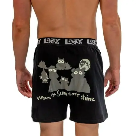 Lazyone Funny Animal Boxers For Men - Humorous Underwear Gag Gifts - Sun Don‘t Shine