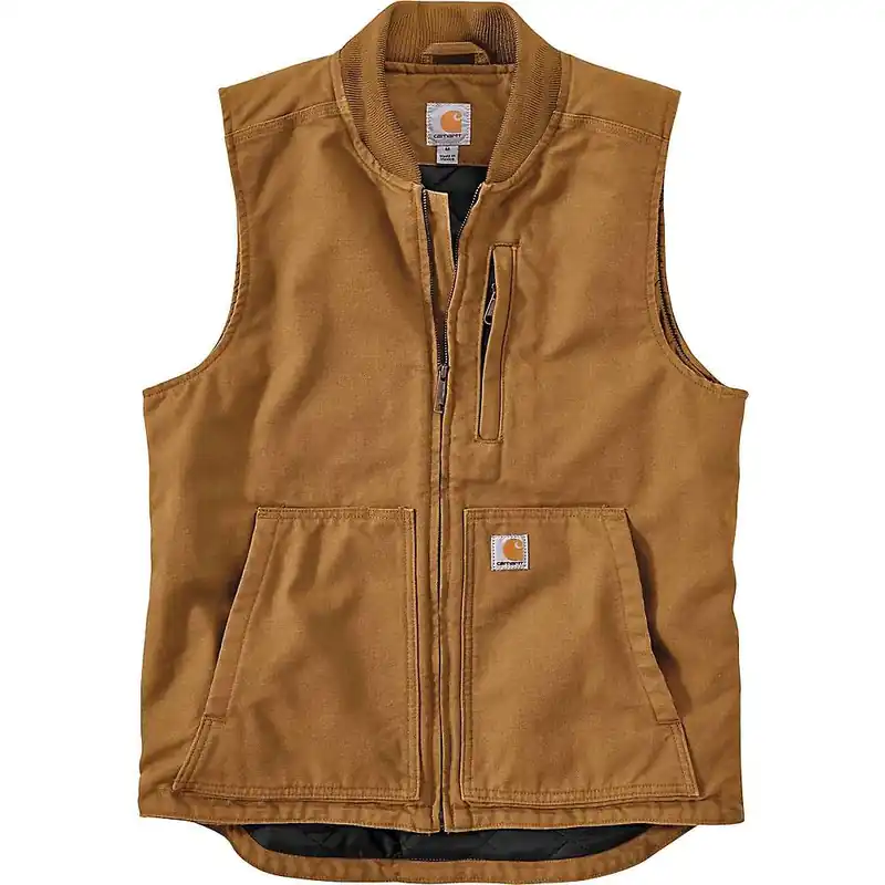 Men‘s Washed Duck Insulated Rib Collar Vest - Xl Regular - Carhartt Brown