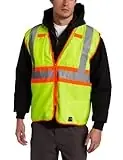 Men‘s Big-tall Solid Vest High Visibility Reflective Stripe Zip Front, 4x-large-regular