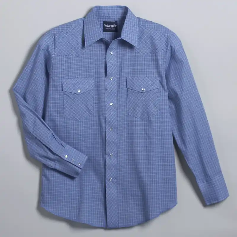Men‘s Classic Long Sleeve Woven Western Shirt - Assorted Stripe & Plaid, Xx-large