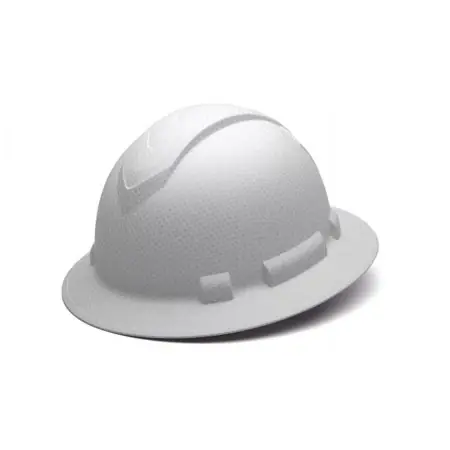 Ridgeline White Graphite Pattern Full Brim Hard Hat With Four Point Adjustable Ratchet Suspension