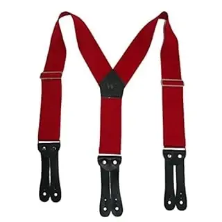 Men‘s Elastic Button-end Y-back 2 Inch Work Suspenders - Red