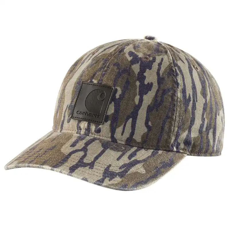 Men‘s Canvas Camo Cap - Mossy Oak Bottomland Camo - Adjustable Fit - Model Ah5522-m