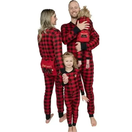 Flapjacks Matching Pajamas For Dogs, Babies, Kids, Teens & Adults - Plaid Bear Cheeks Size 8