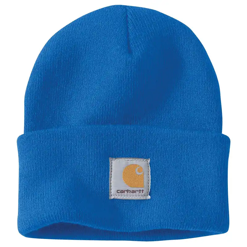 Men‘s Knit Cuffed Beanie - 100% Acrylic, Blue Glow, Model A18
