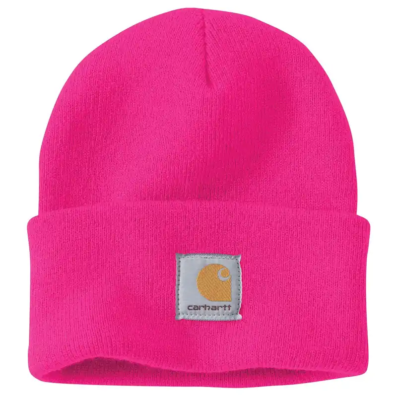Men‘s Knit Cuffed Beanie - 100% Acrylic, Pink Glow, Model A18