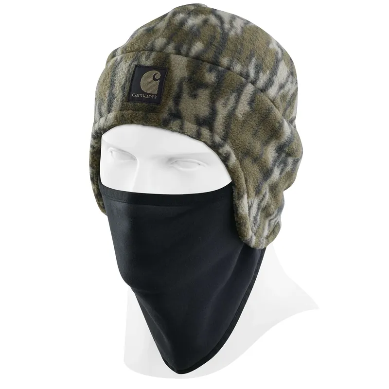 Mossy Oak Bottomland Camo Fleece 2-in-1 Hat With Face Mask