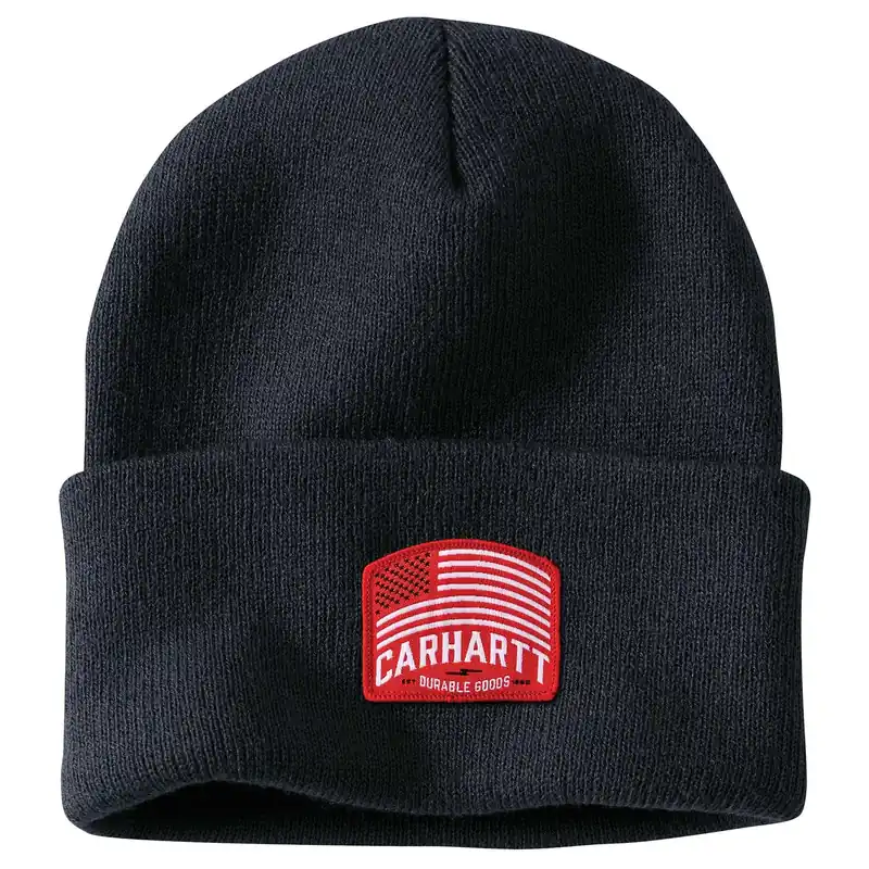 Knit Flag Patch Beanie