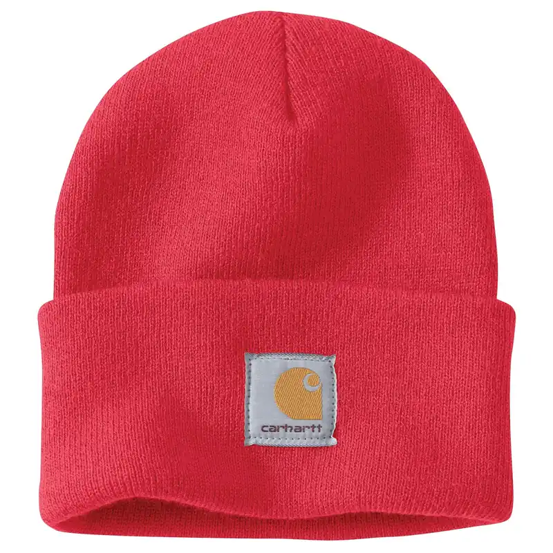 Men‘s Knit Cuffed Beanie - 100% Acrylic, Stretchable Rib-knit, Bittersweet Color