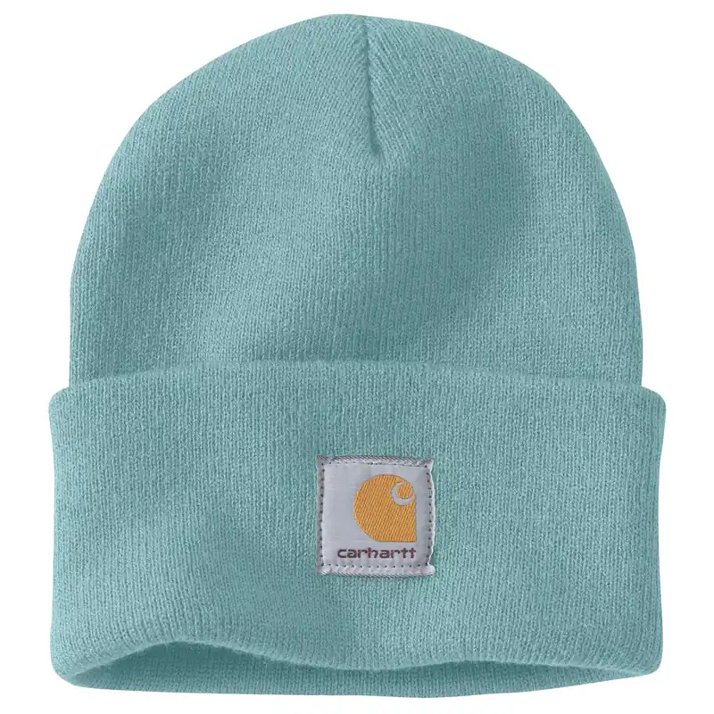 Men‘s Knit Cuffed Beanie - Pastel Turquoise, 100% Acrylic, Model A18
