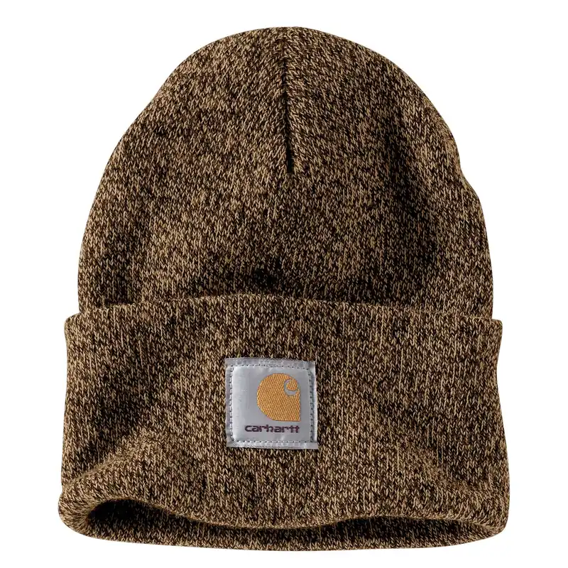 Men‘s Knit Cuffed Beanie - Dark Brown/sandstone - One Size
