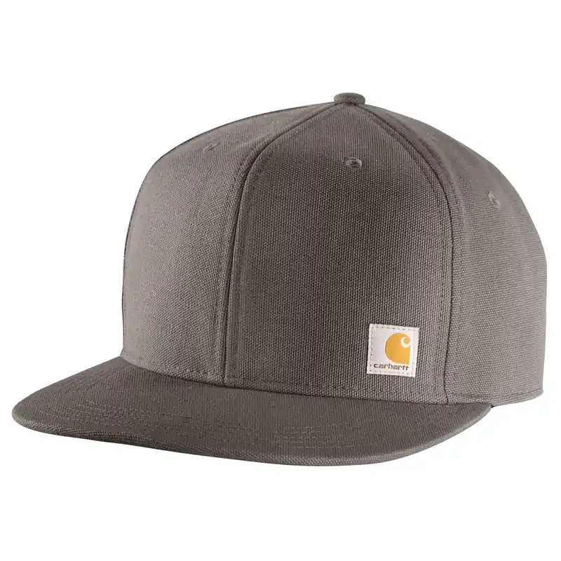 Men‘s Firm Duck Flat Brim Cap - Gravel - One Size