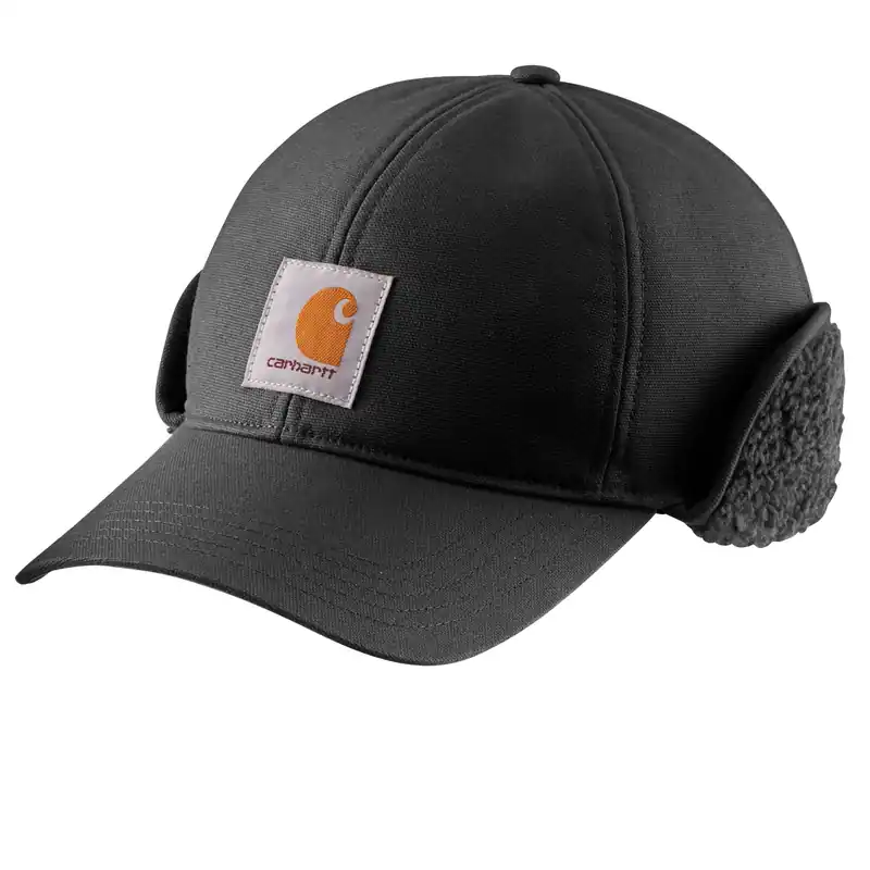Men‘s Rain Defender Canvas Earflap Cap, Black, M/l, Model Ah4880-m