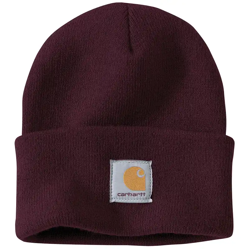 Men‘s A18 Knit Cuffed Beanie In Blackberry - 100% Acrylic, Stretchable Fabric