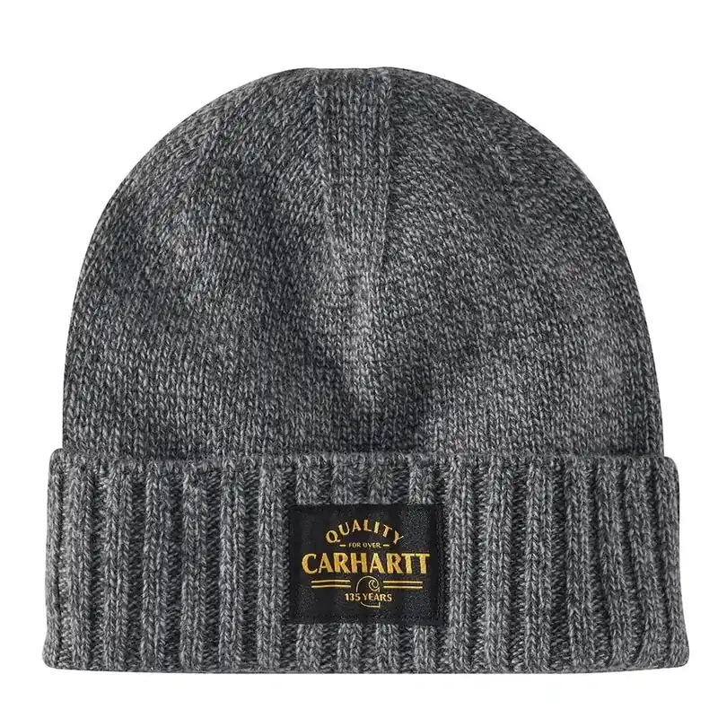 Wool Knt Qlty Ptch Beanie Asst.