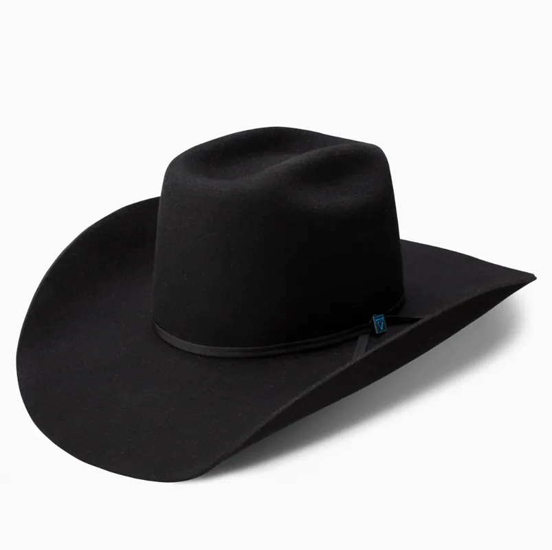 3x 9th Round Cowboy Hat, Black, Size 7 1/2