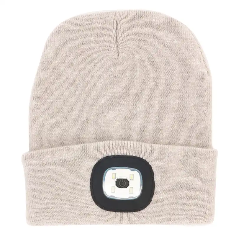 Rechargeable Led Beanie Cap - Oat - One Size Fits Most