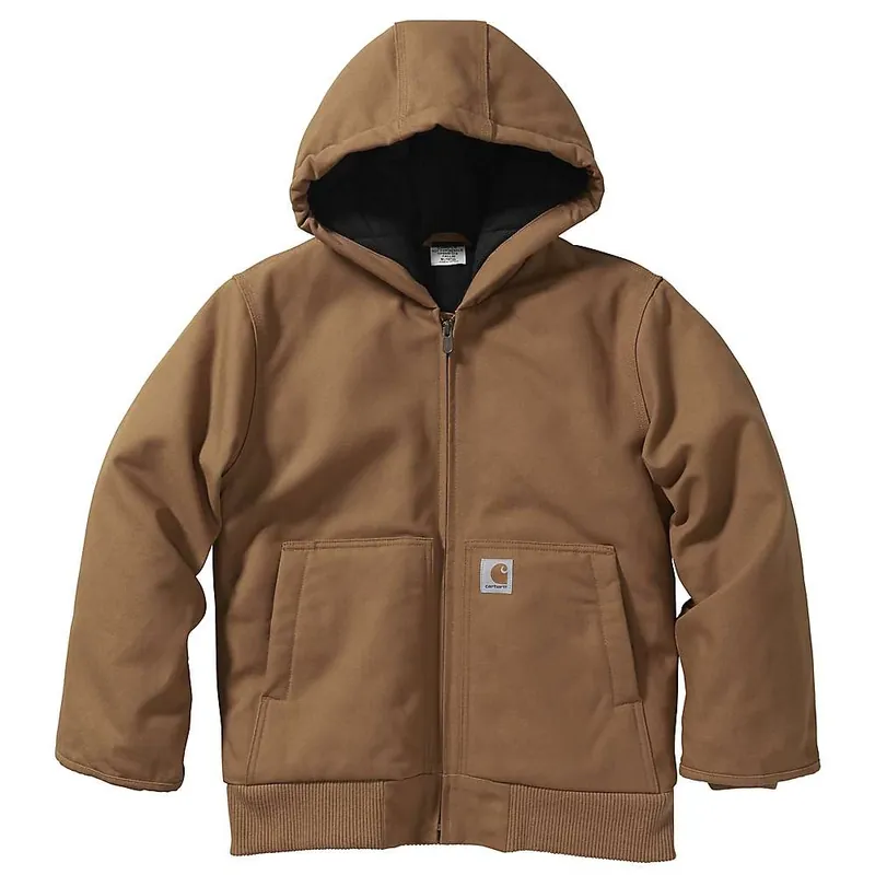 Boys‘ Active Flannel Quilt Lined Jacket - Small - Carhartt Brown