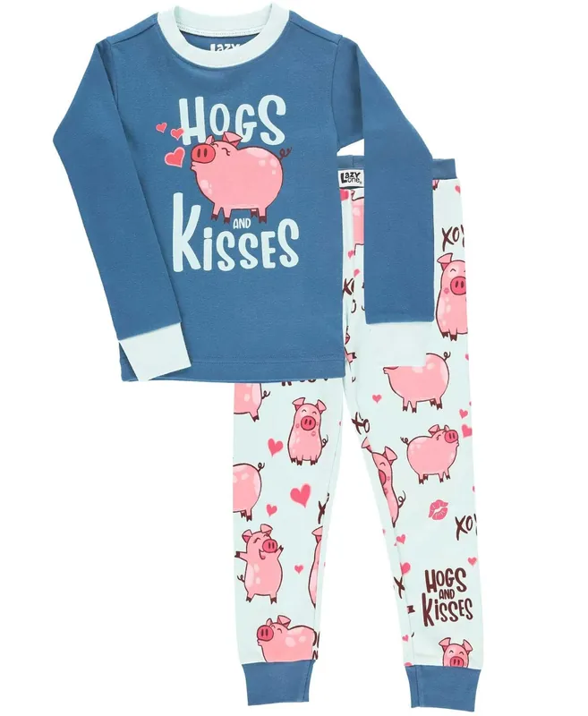 Hogs & Kisses Blue Pj Yth