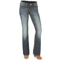 Women‘s Western Retro Bottoms Dark Blue Low Rise Jeans