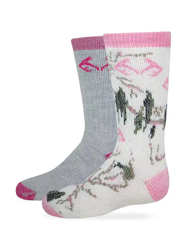 Big Girls‘ Camo Boot Socks, 2 Pairs