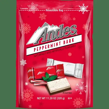 Andes Holiday Peppermint Bark Candy 11.28 Ounce Resealable Bag