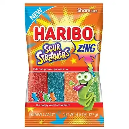 Sour Streamers Gummi Candy - 4.5 Ounce Pack Of Deliciously Tangy Treats