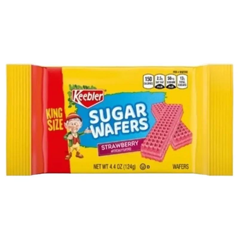 Strawberry Sugar Wafers 4.4 Oz Packet - Delicious Snack Treat
