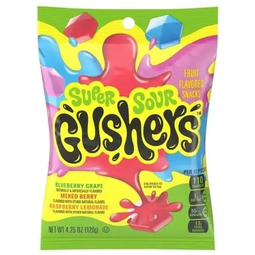 Super Sour Gushers Chewy Fruit Snacks – 4.25 oz