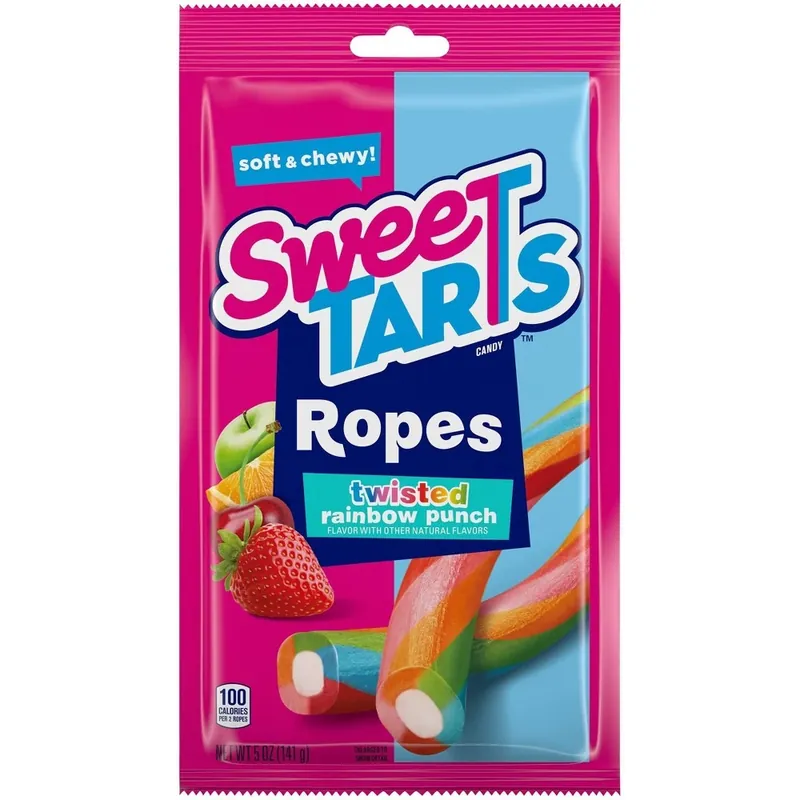 Twisted Ropes Rainbow Punch Gummi Candy 5 Oz Pouch