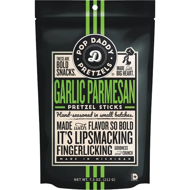 Garlic Parmesan Pretzel Sticks – 7.5 oz Hand‑seasoned Crunchy Snack