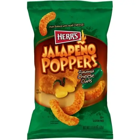 Jalapeno Cheese Curls 2.375 Ounce Bags - Real Cheddar Cheese Snack