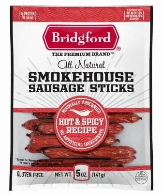 Smoked Sausage Sticks, Hot & Spicy, 5 Oz.