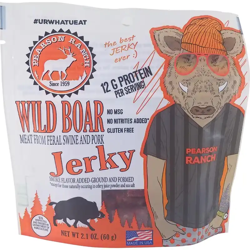 Wild Boar Jerky 2.1 Oz Resealable Bag - Gluten-free & Msg-free