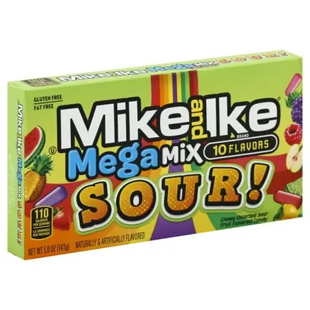 Mike And Ike Mega Mix Fat-free Chewy Candies - 5 Ounce Variety Pack