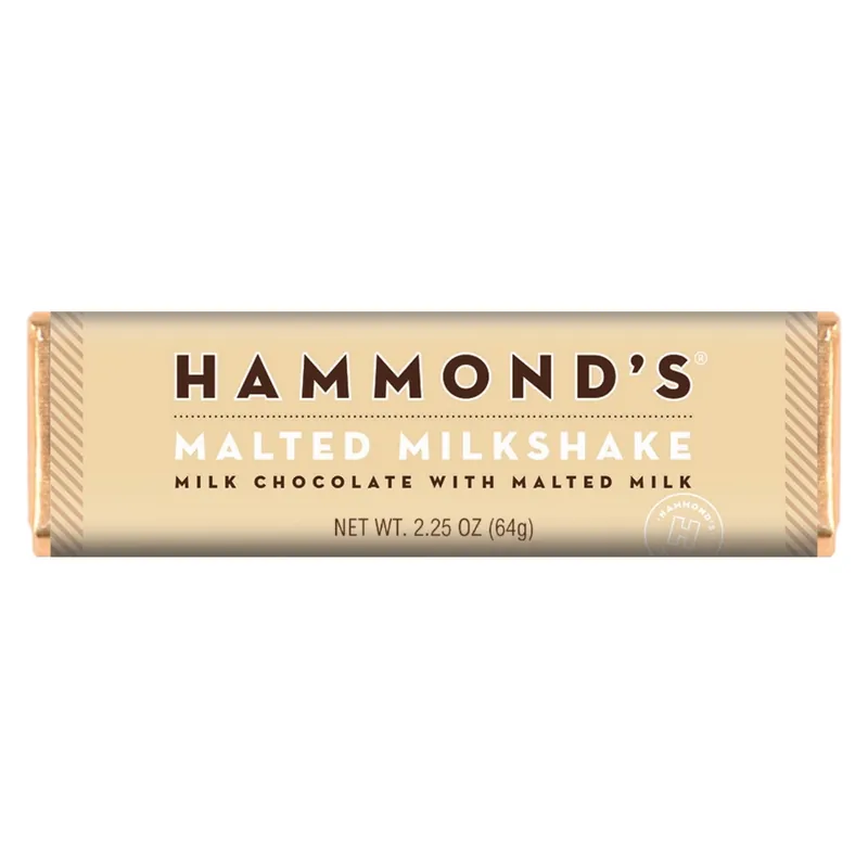 Malted Milkshake Milk Chocolate Candy Bar 2.25 Oz - Nostalgic Treat