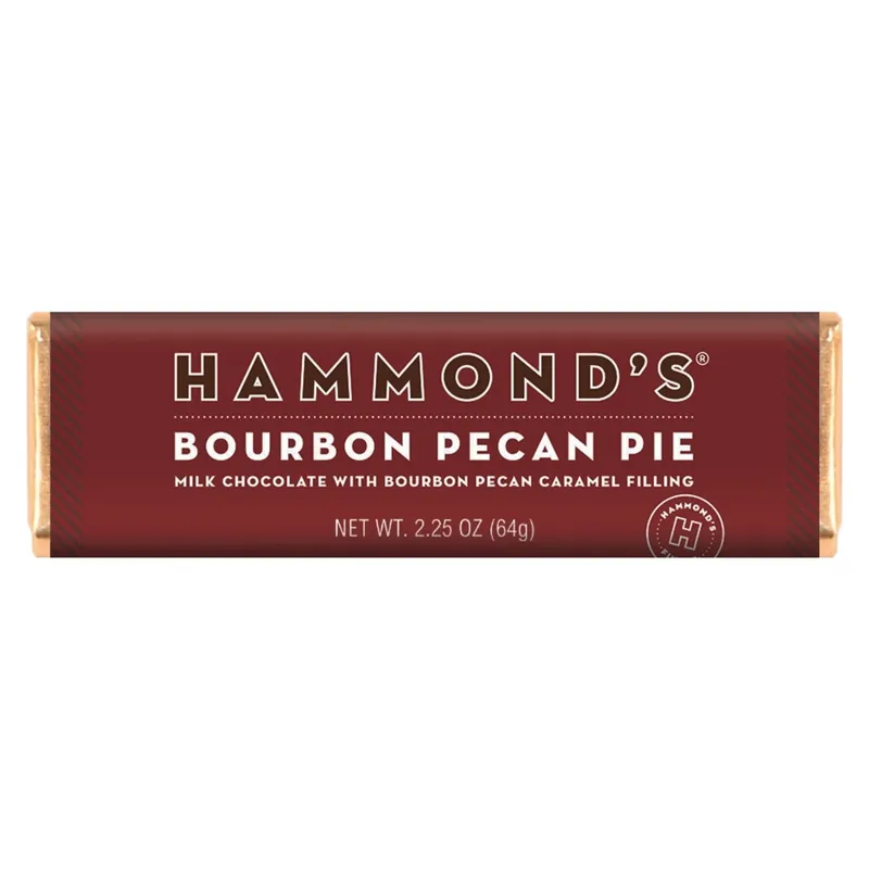 Bourbon Pecan Pie Milk Chocolate Candy Bar 2.25 Oz - Decadent Treat