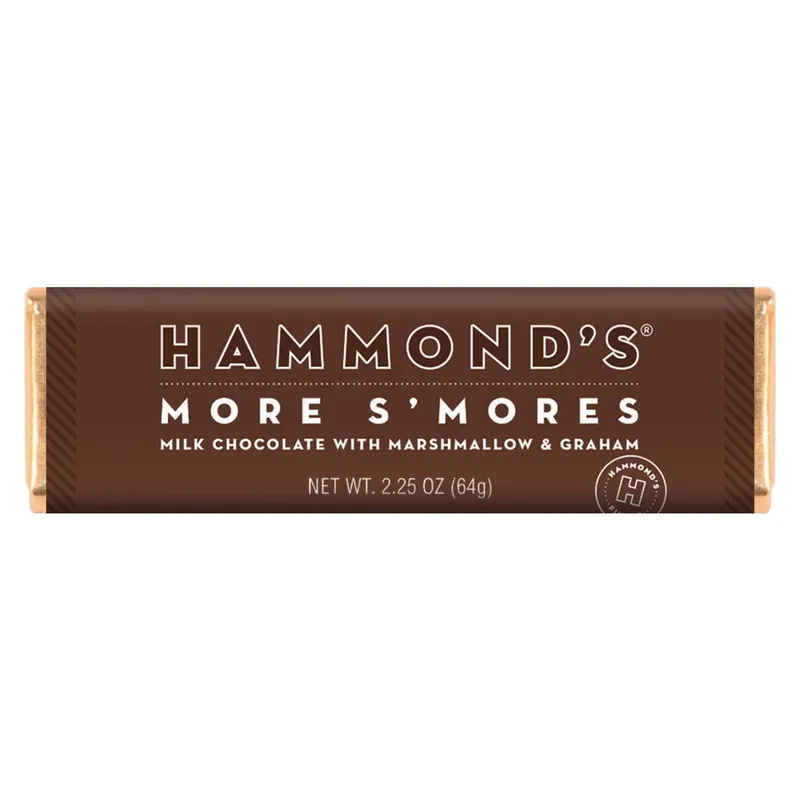Hammond‘s More S‘mores Milk Chocolate Candy Bar 2.25 Ounces - Delicious Treat